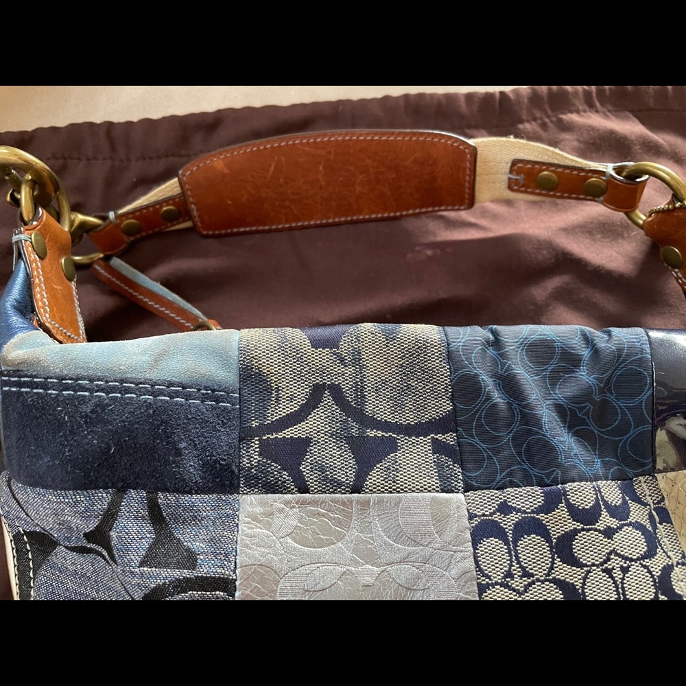 (Sold) Coach denim patchwork bag - Picture 3 of 5